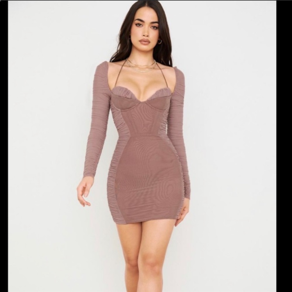 House Of CB Sebastiana Ruched Corset Mini Dress Medium